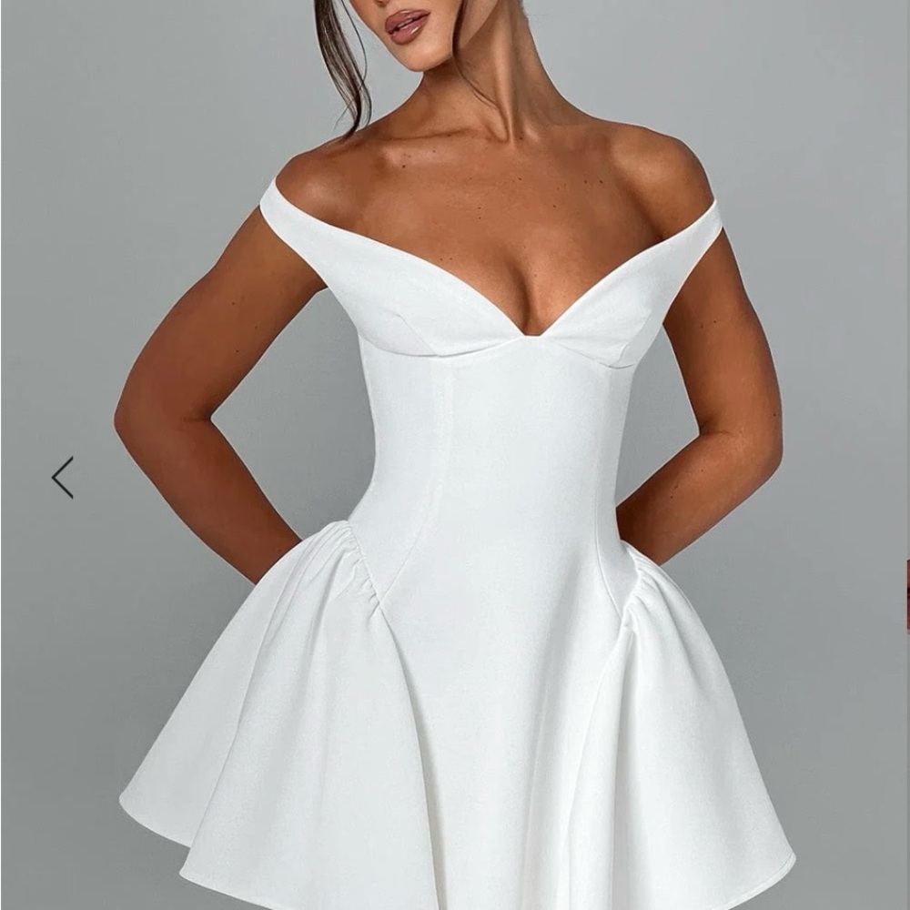 Elegant Off-Shoulder White Dress